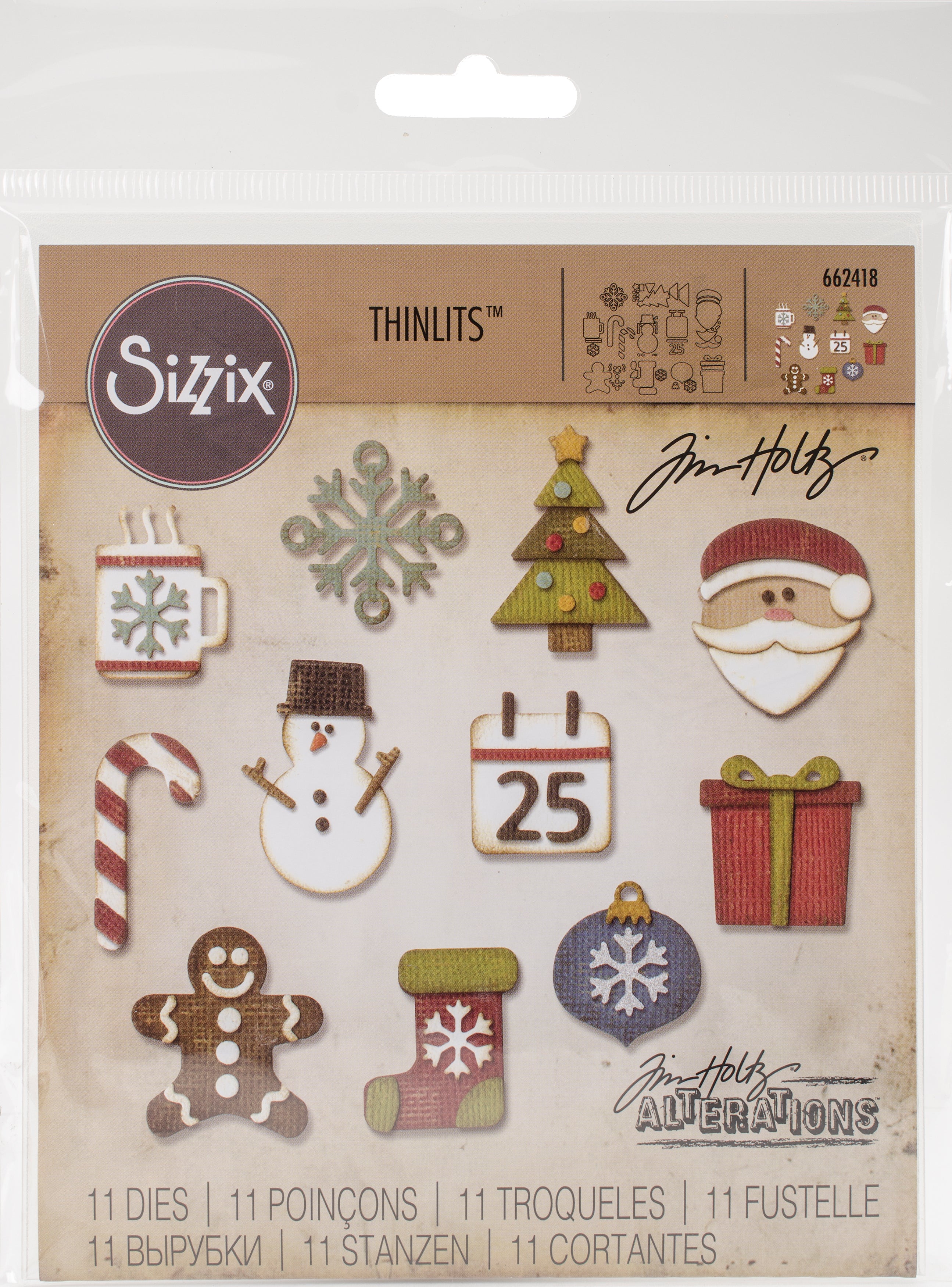 Sizzix Thinlits Dies By Tim Holtz 11/Pkg - Mini Christmas Things
