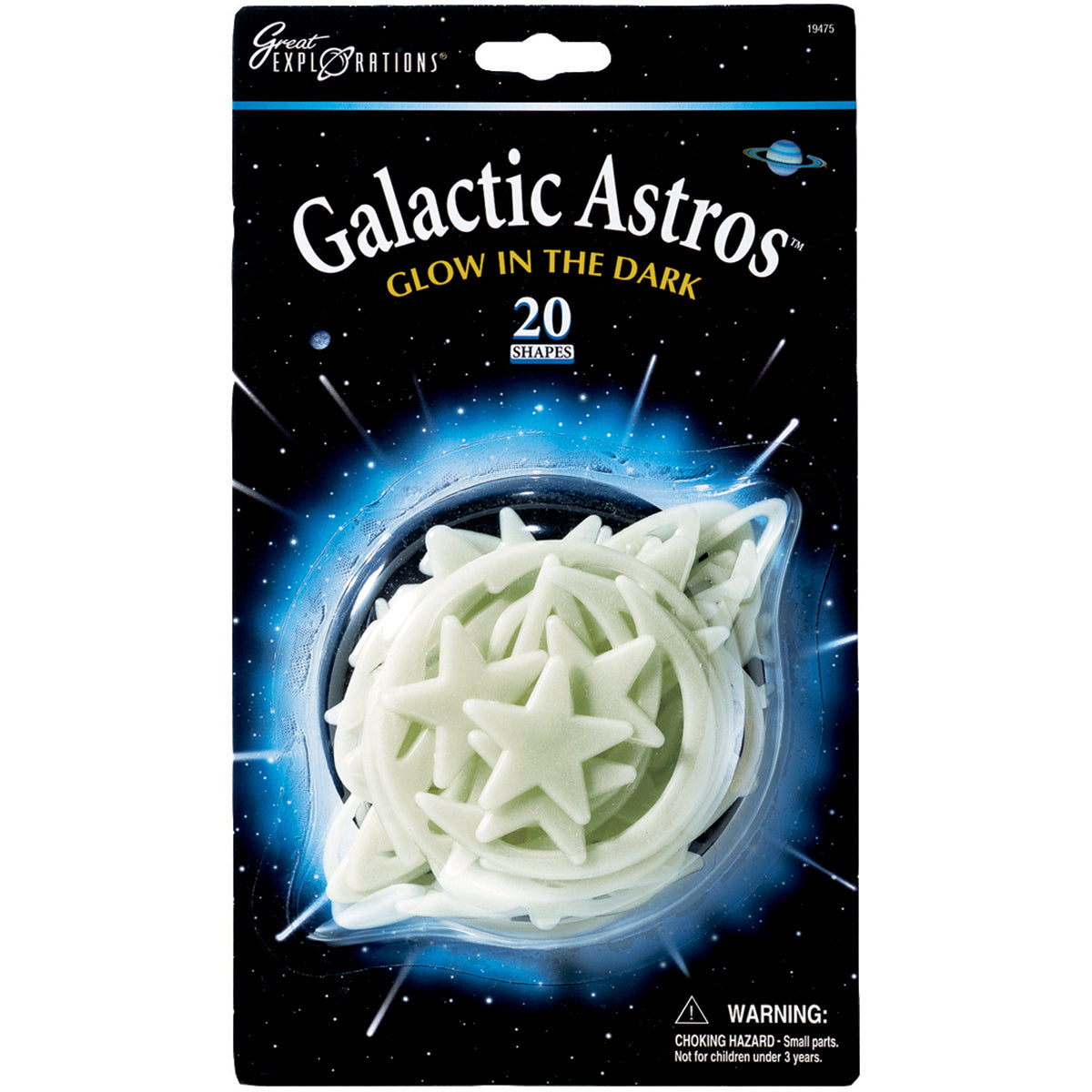 University Games Glow-In-The-Dark Star Packs - Galactic Astros 20/Pkg
