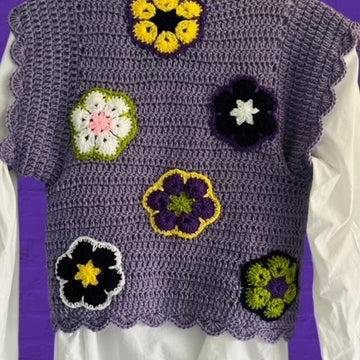 African Violet Crochet Cardigan