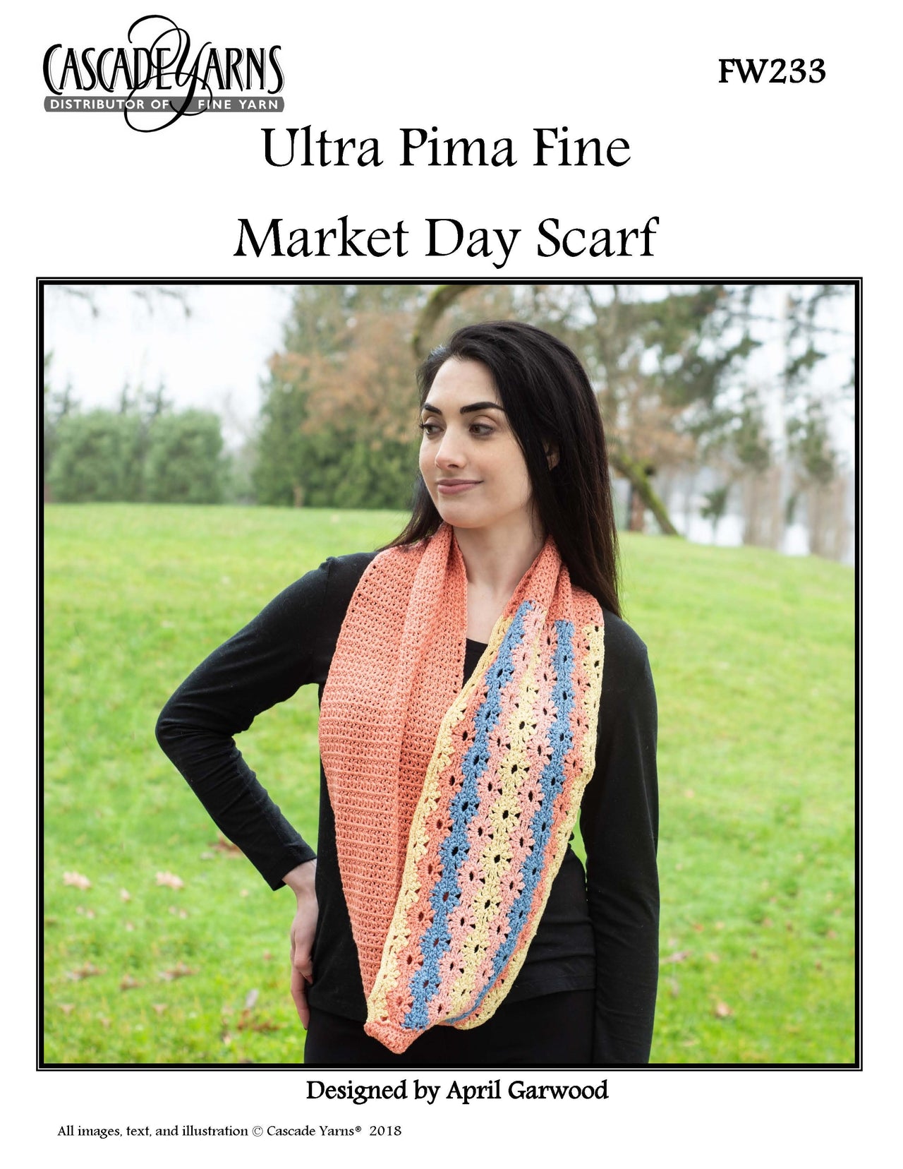 Market Day Scarf in Cascade Yarns Ultra Pima Fine - FW233 - Downloadable PDF