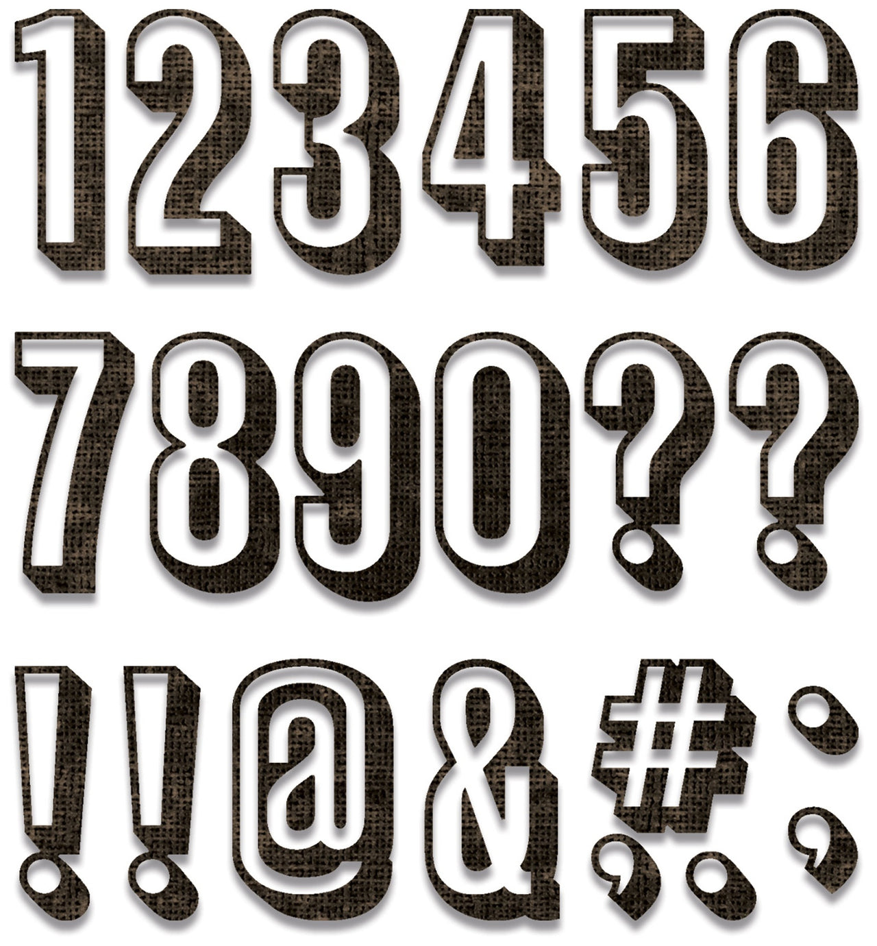 Sizzix Thinlits Dies By Tim Holtz 21/Pkg - Alphanumeric, Shadow Numbers