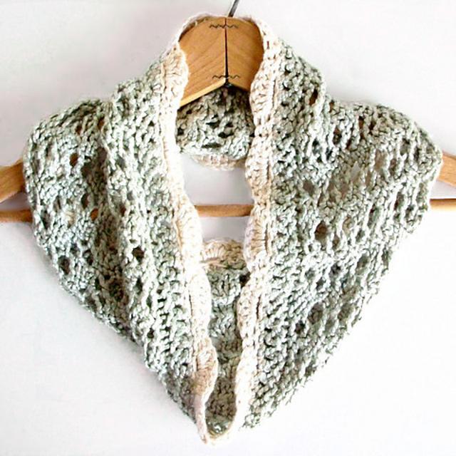 Vintage Romance Knit Lace Circle Scarf