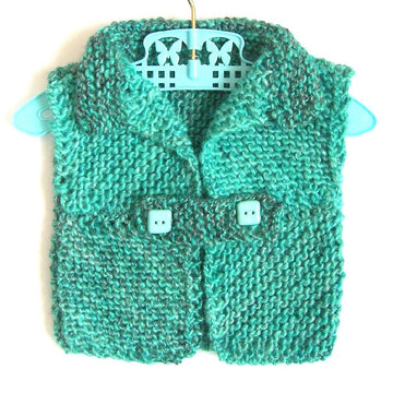 Toddler's Jacket & Waistcoat with Tab Fastenings (allsquareknits)