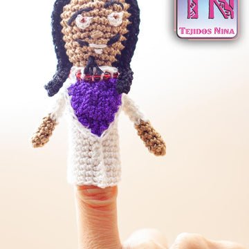 Crochet Pattern for a handmade stuffed double sided Emperor Finger Puppet