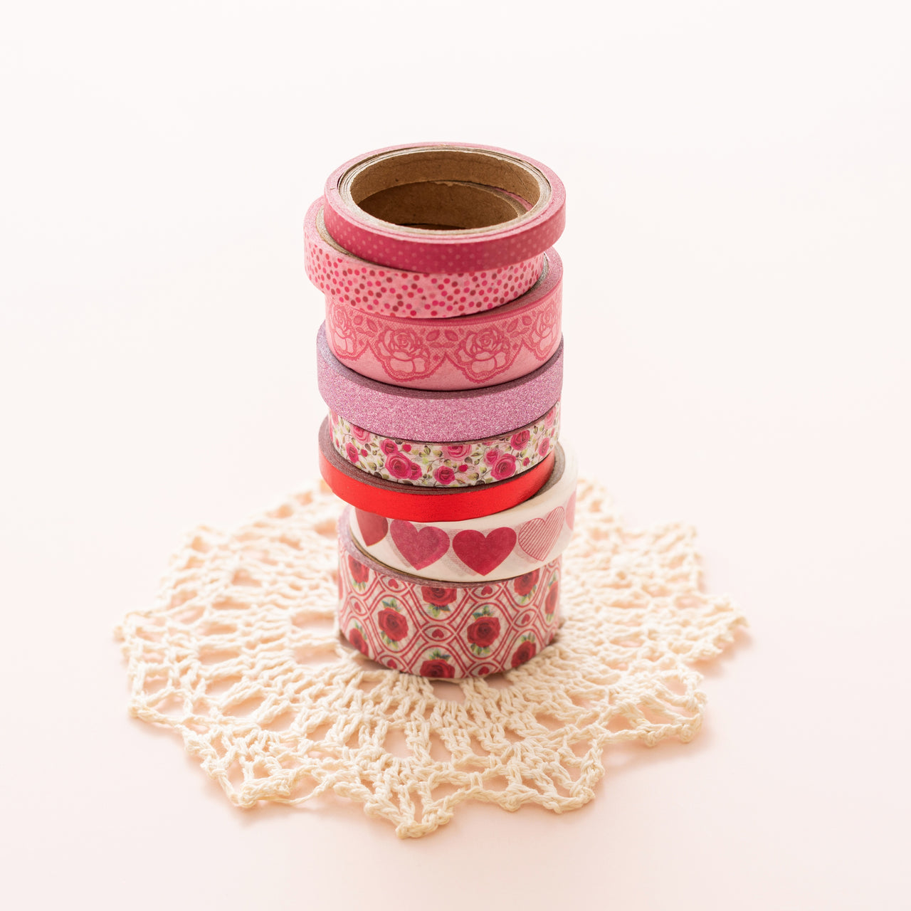 American Crafts BoBunny Washi Tape 8/Pkg - Count The Ways W/Foil & Glitter Accents