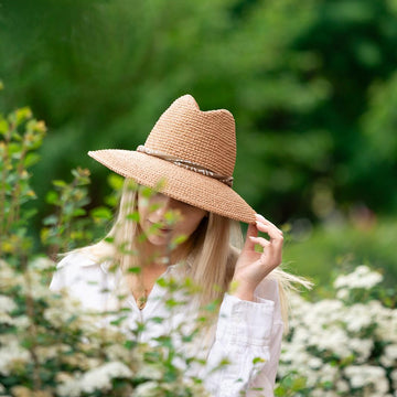 Wide brim raffia hat Safari
