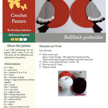 030 Bullfinch potholder decor
