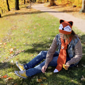 The Artful Fox Hat and Scarf