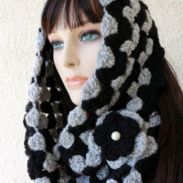 Grey & Black Infinity Scarf