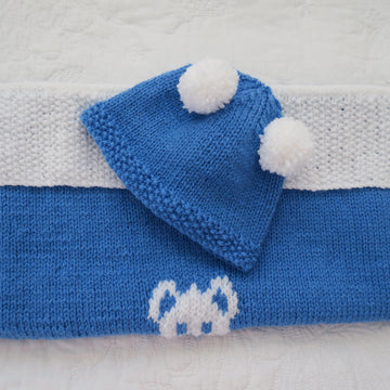 Bobby Bear Newborn Baby Car Seat Blanket & Hat