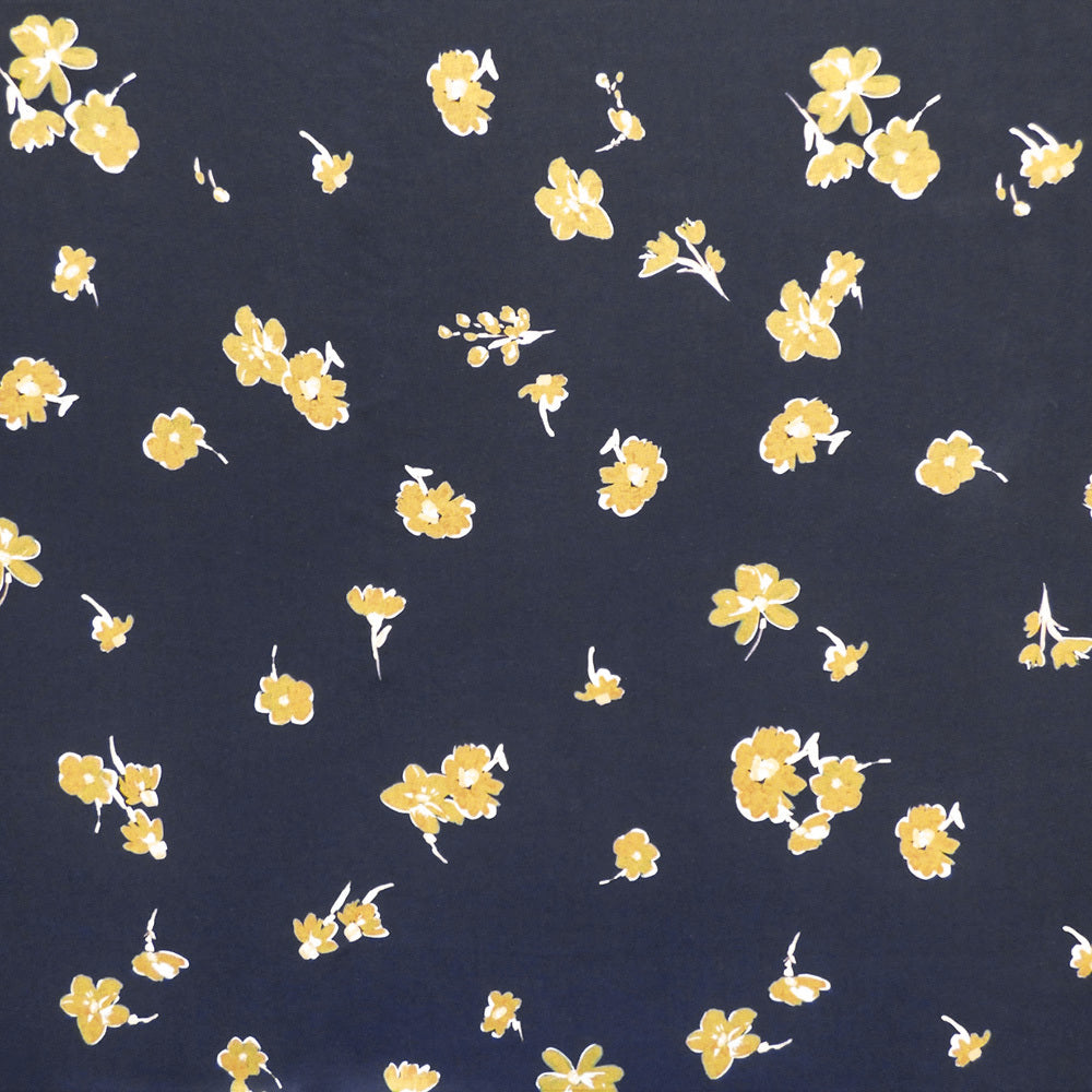Lady McElroy Viscose Challis Lawn  - Pansy Pop Navy