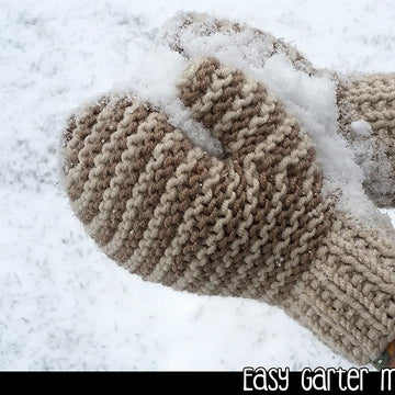 Easy Garter Mittens 2 Needles