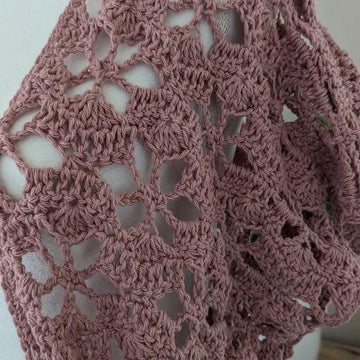 PINK ROSE CROCHET KIMONO/BEACH COVER-UP