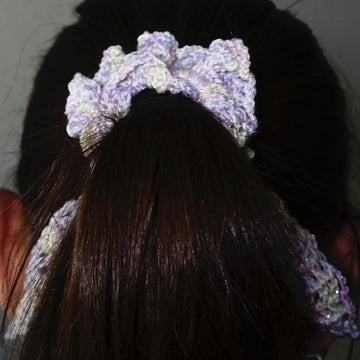 Häkelanleitung Scrunchie Haargummi mit Band