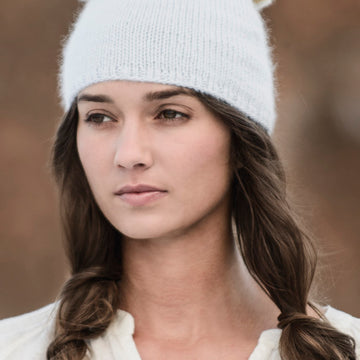 Two Pom Hat in Blue Sky Fibers Suri Merino - 201627 - Downloadable PDF