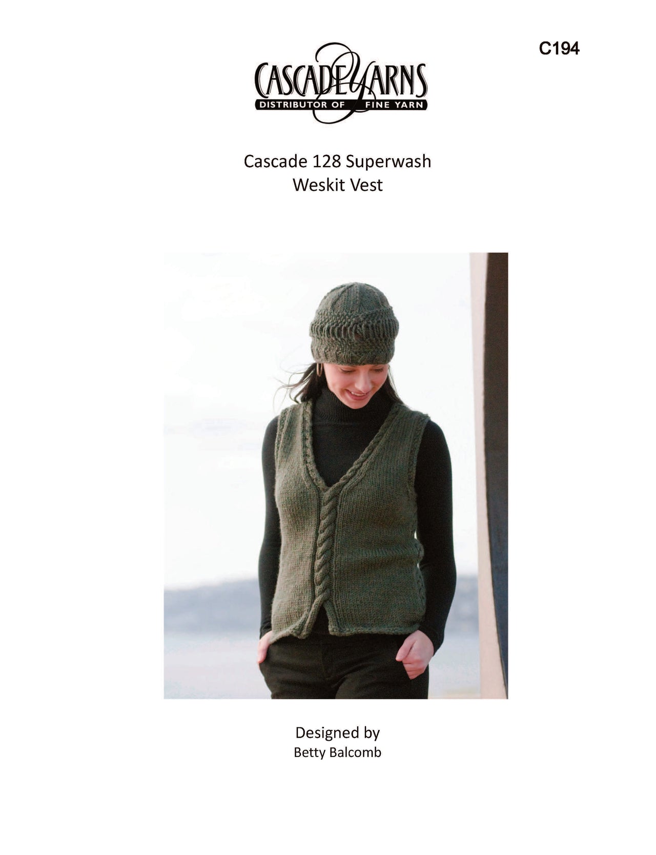 Weskit Vest in Cascade Yarns Cascade 128 Superwash - C194 - Downloadable PDF