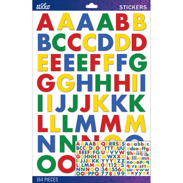 Sticko Alphabet Stickers - Primary Futura Bold Large