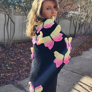 Looking for Spring - Butterfly Crochet Shawl