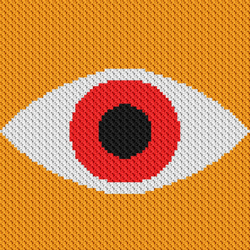 Bauhaus Red Eye Blanket C2C Crochet Pattern