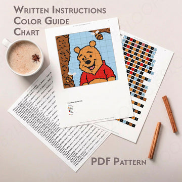 Winnie the Pooh & Bees Blanket Baby Peach Throw Cartoon Crib C2C CROCHET PATTERN