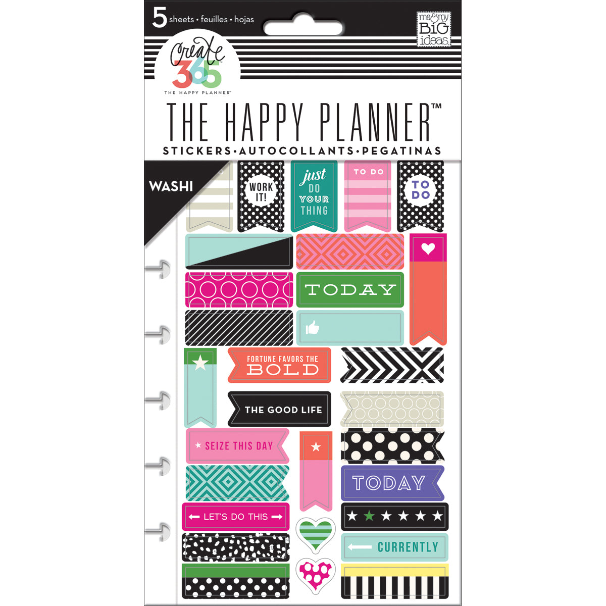 Happy Planner Stickers 5/Sheets - Bold - Washi