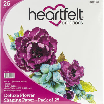 Heartfelt Creations Flower Shaping Paper 12"X12" 25/Pkg - White