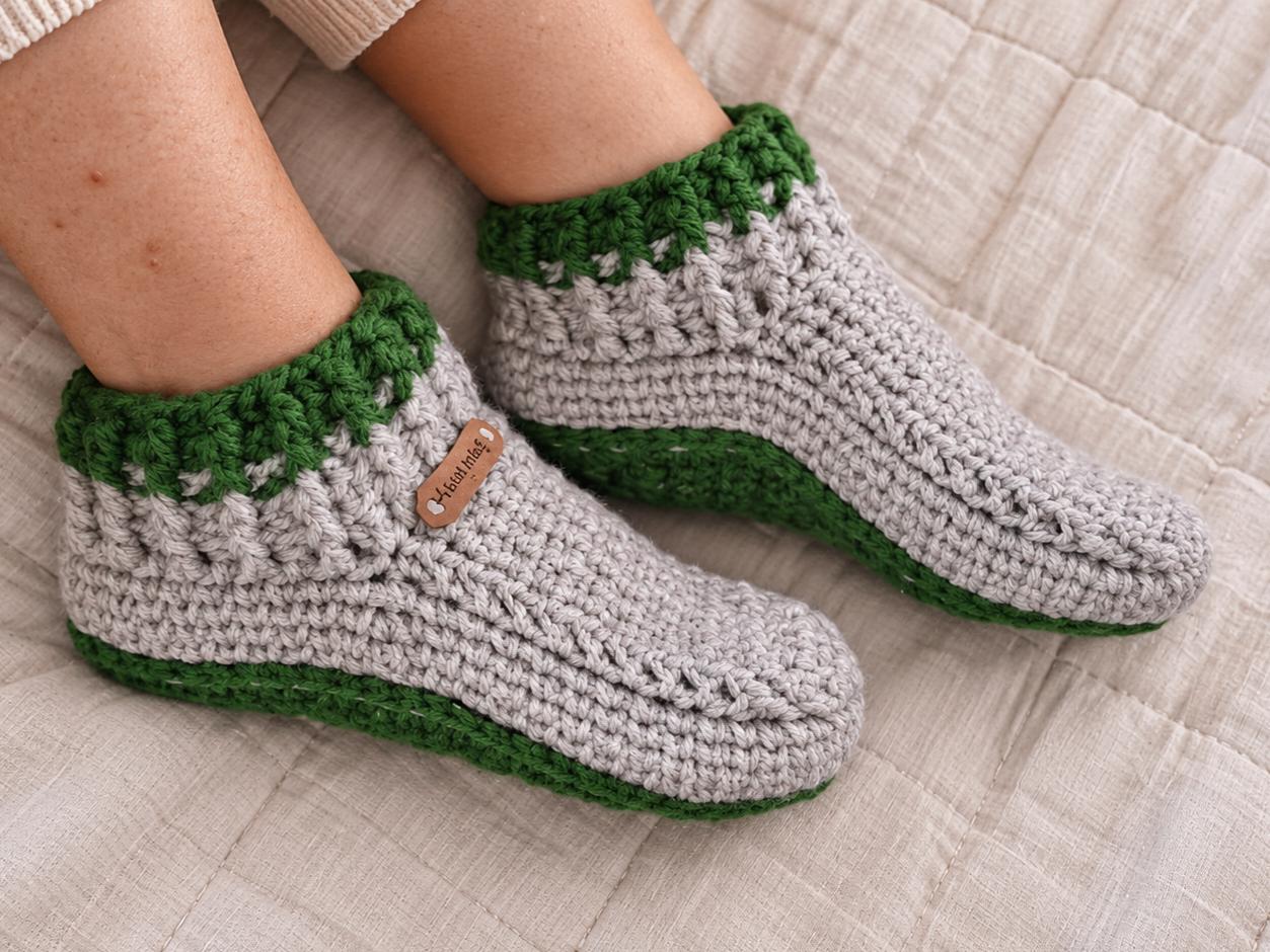 Crochet Slippers Pattern, Cozy Unisex House Shoes, PDF Download