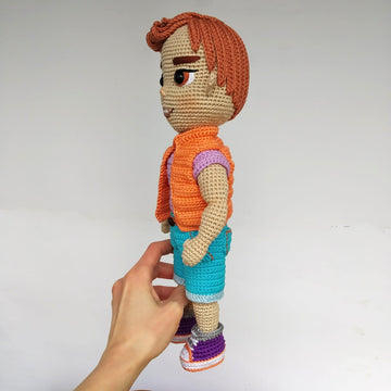 Alex Crochet doll boy pattern, amigurumi boy men pattern, PDF English, Français, Deutsch
