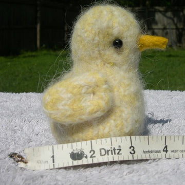 Knitted/Felted Little Chick; Big Chick