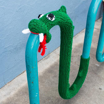 Knit Snake Yarnbomb