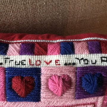 Love Needlepoint or Cross Stitch Sampler Square