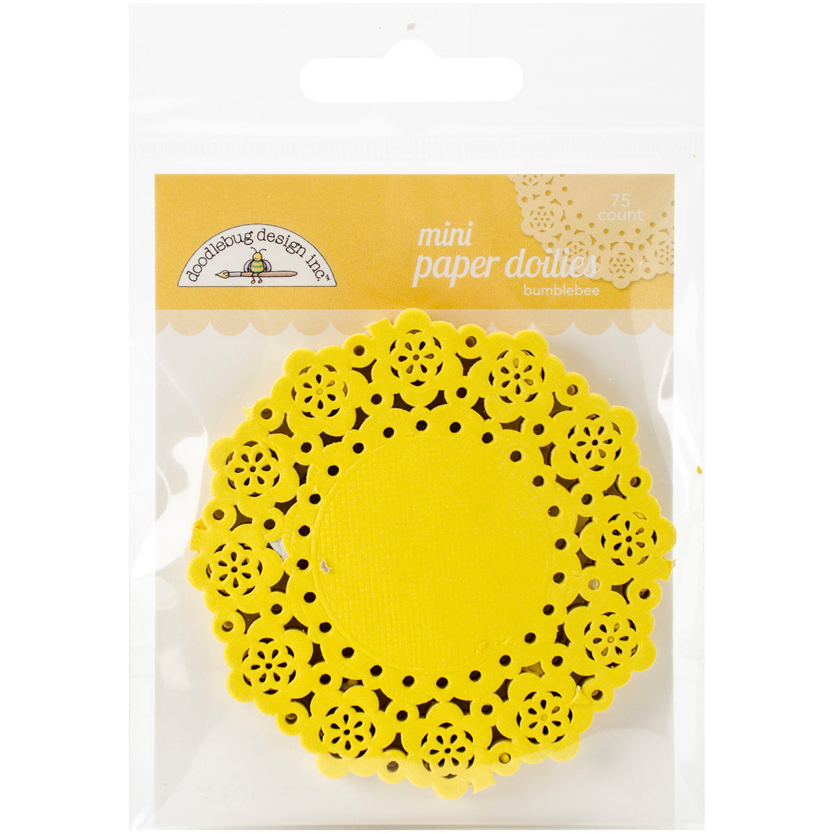 Doodlebug Mini Doilies 3" 75/Pkg - Bumblebee