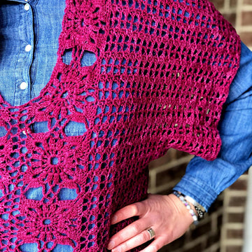 Floral Motif Tee -- Crochet Summer Sweater