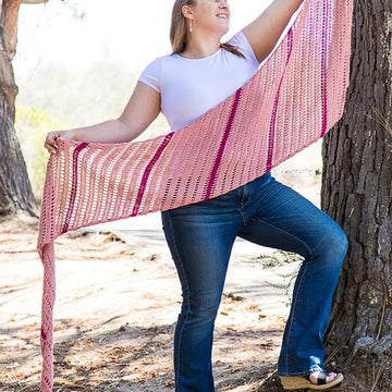 Striped Keyhole Boomerang Shawl