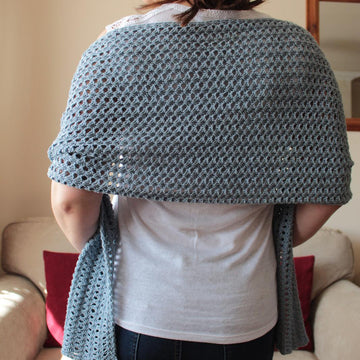 Tunisian Lacy Shell Wrap