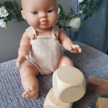 Knitted dolls romper