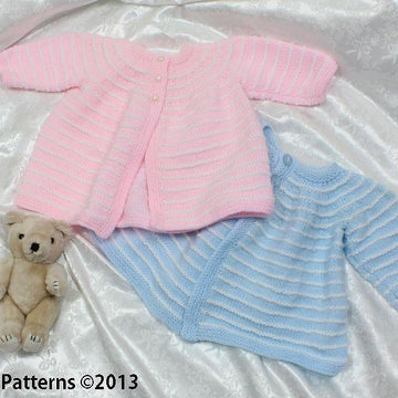 Knitting pattern baby jacket top down & hat UK & USA Terms #112