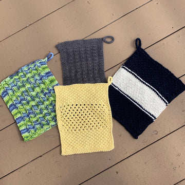 Four Corners Dishcloths - 4 unique loom knit patterns