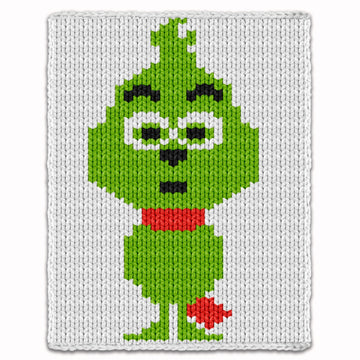 Christmas Baby Grinch - Chunky Blanket, Hand Finger Knitting Pattern