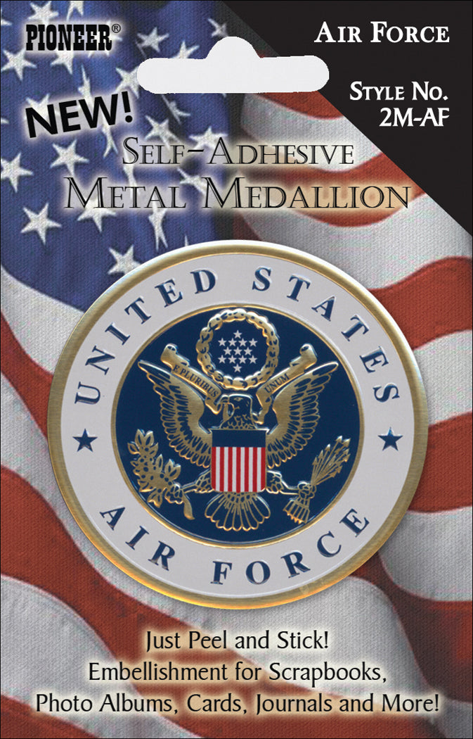 Pioneer Military Self-Adhesive Metal Medallion 2" - Air Force