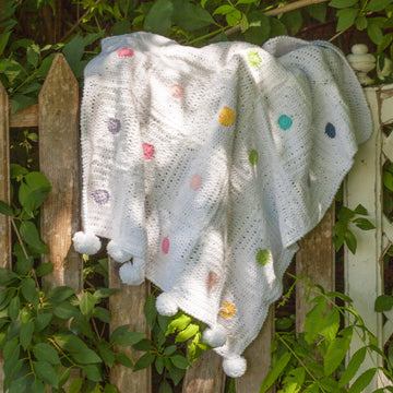 Unicorn trails dot baby blanket