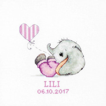 Luca-S Baby Girl Cross Stitch Kit - 14cm x 15.5cm