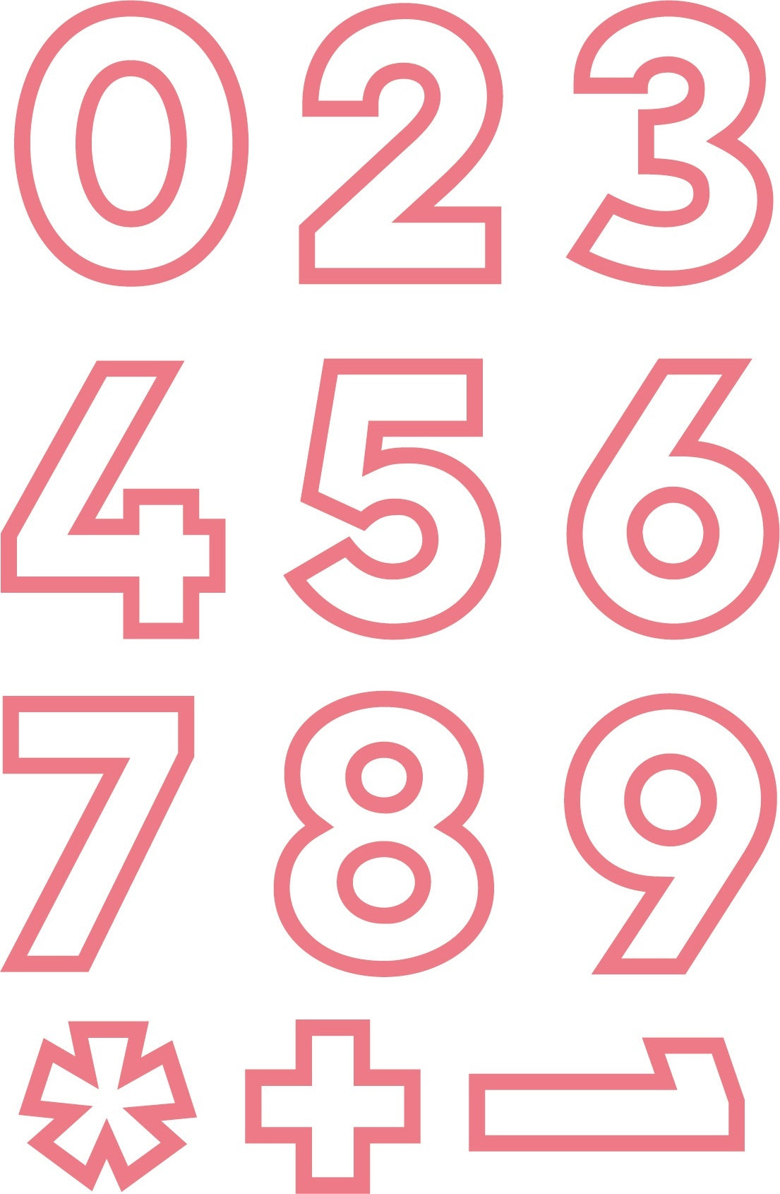 Uniquely Creative Metal Dies - Outline Numbers