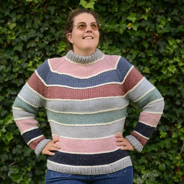 Color Divide  Knit Sweater