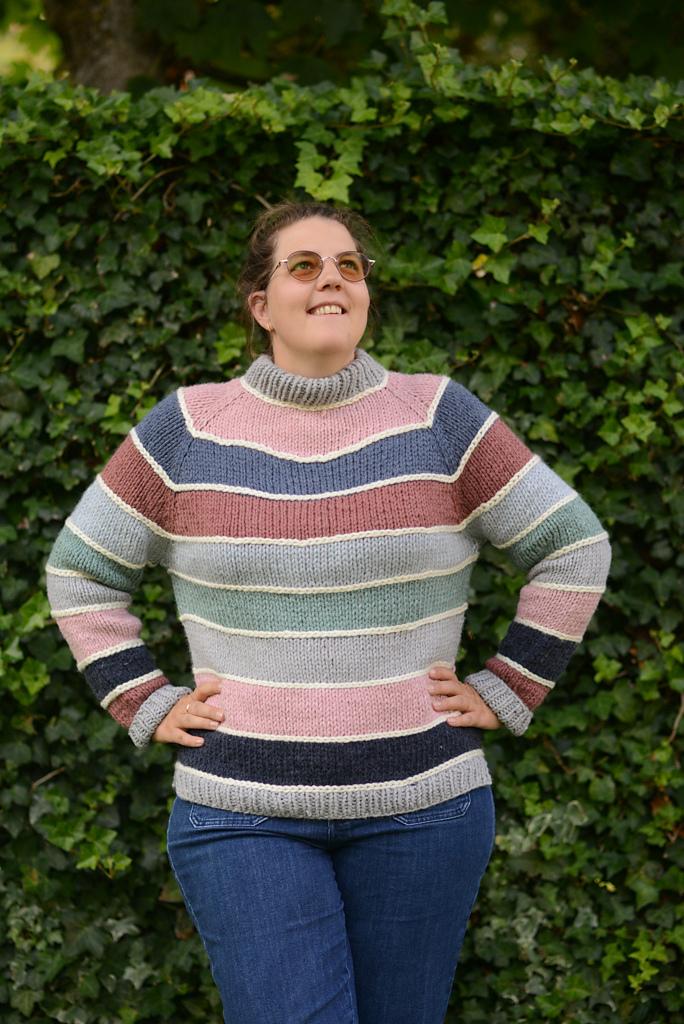 Color Divide  Knit Sweater