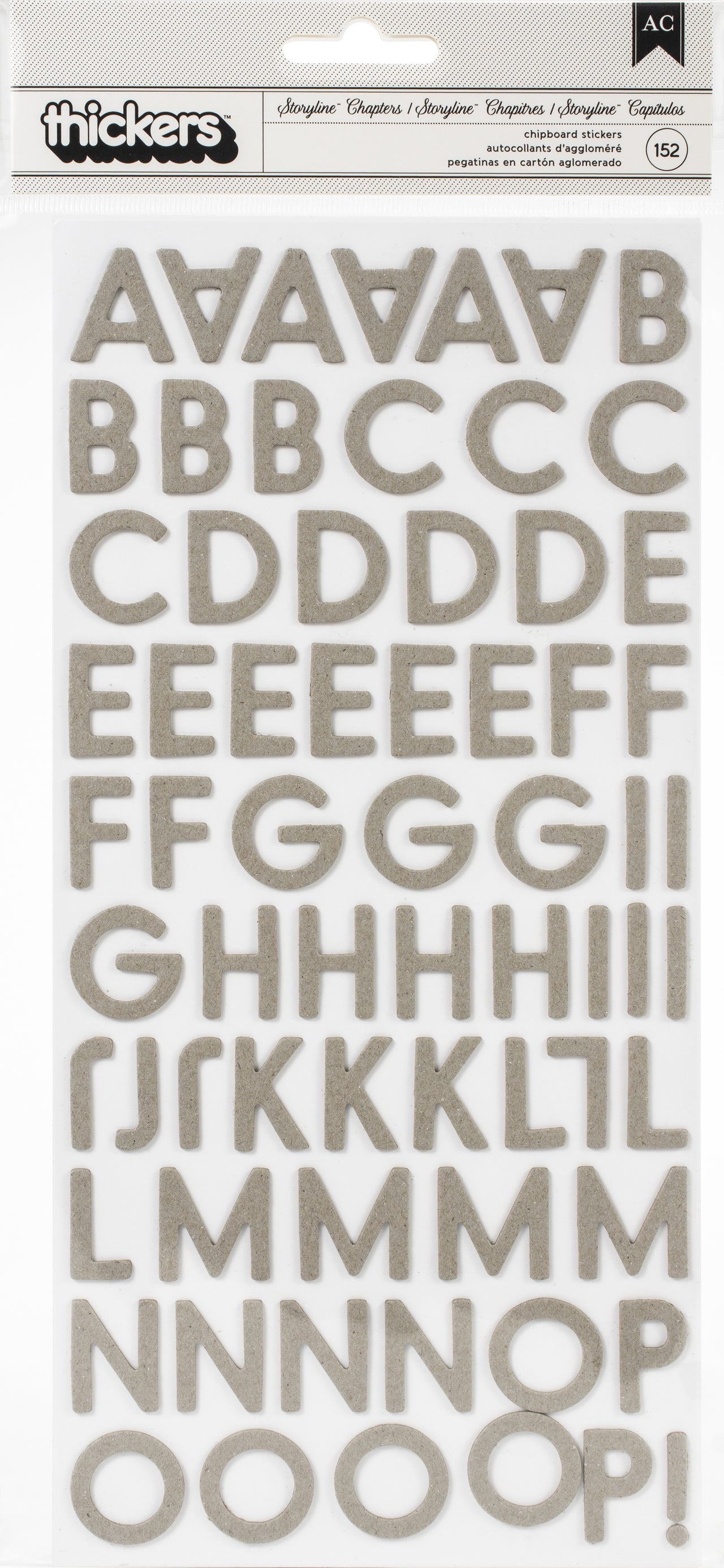 American Crafts Heidi Swapp Storyline Chapters Thickers Stickers 175/Pkg - Alphabet/Chipboard