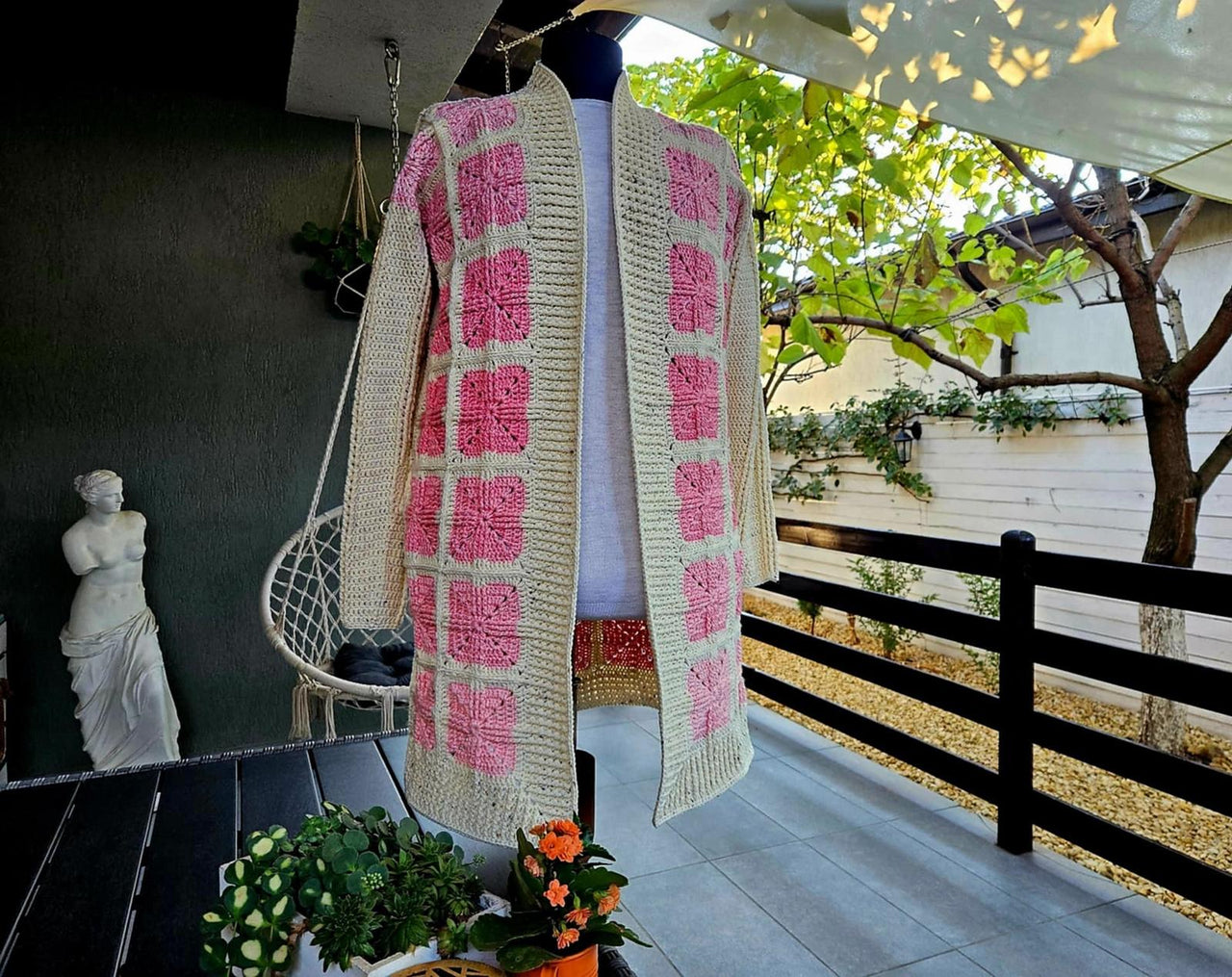 Cardigan with granny squares