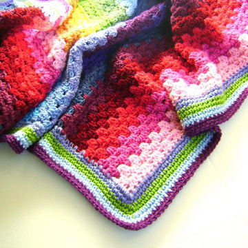 Crochet Technicolor Granny Blanket