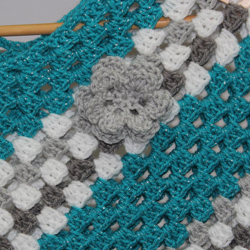 Girls Poncho or Shawl with Flower