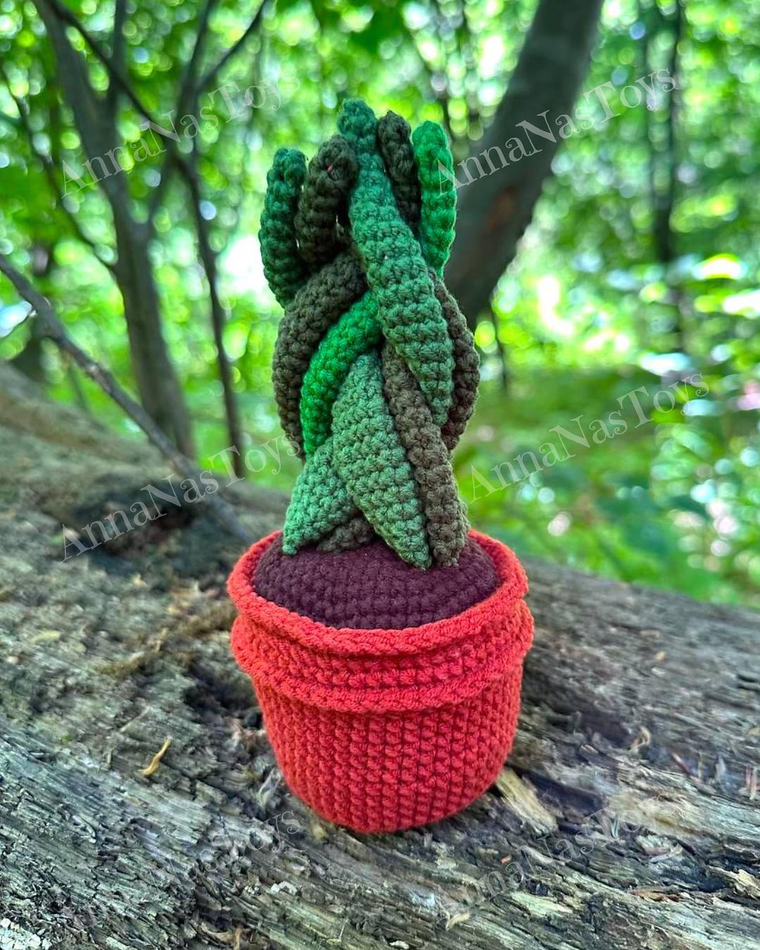 Crochet Succulent Pattern, Potted Sansevieria
